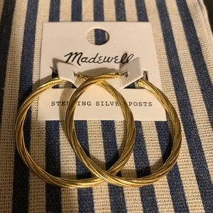Madewell oversize gold Twist hoop earrings